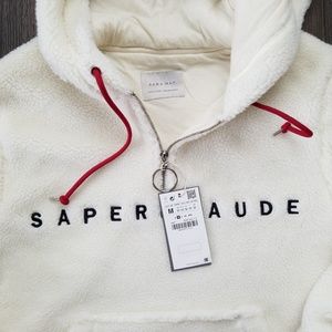 zara sherpa hoodie